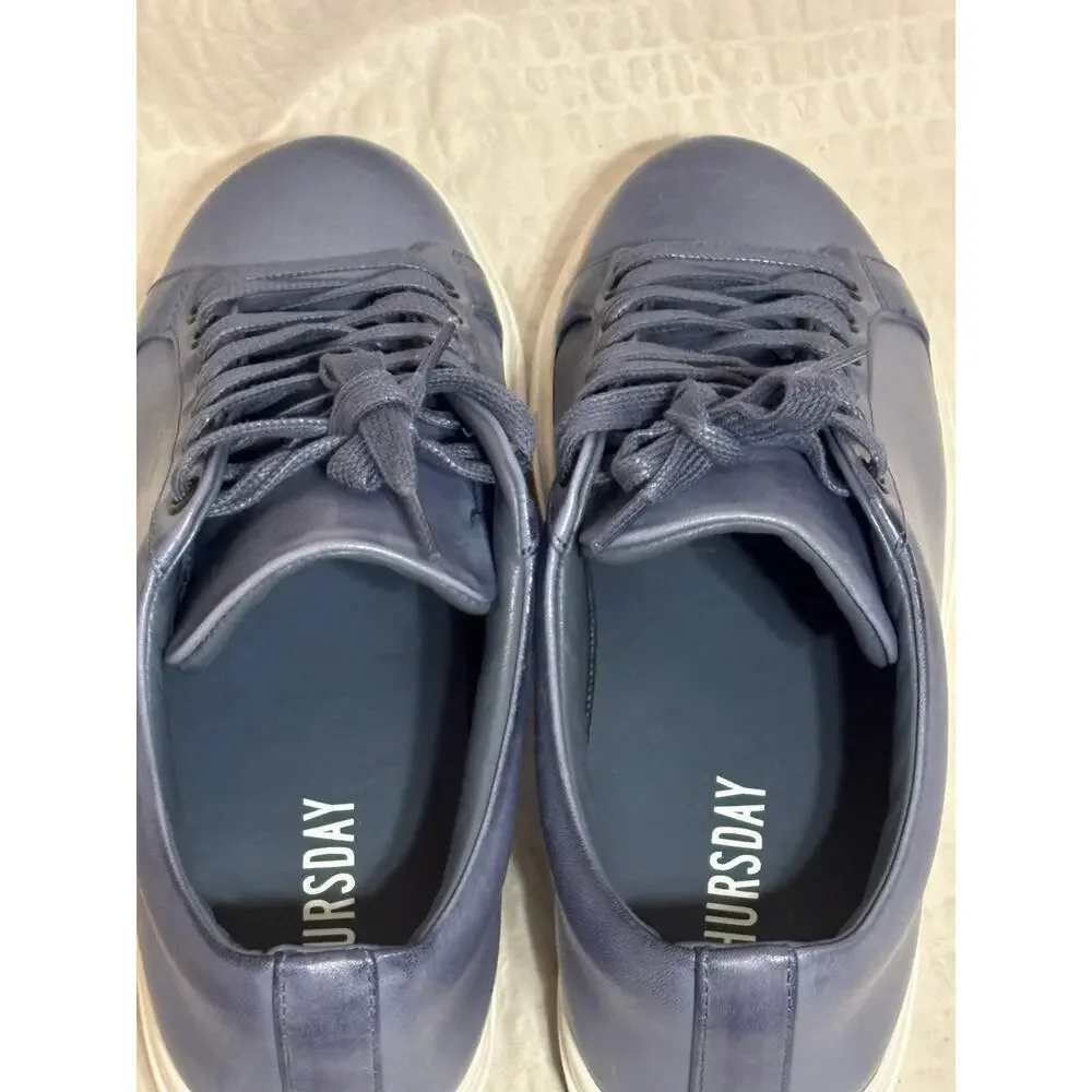 Thursday Everyday Women’s Size 7 Blue Leather Low Top Sneakers Worn Once EUC